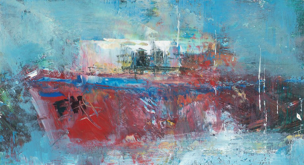 A Little Oil Study of a Fishing Boat - Amanda Hoskin - Beside The Wave