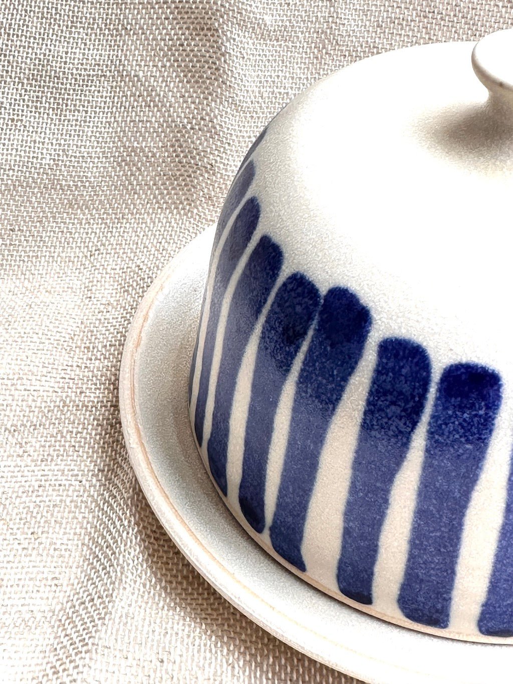 Butter Dish (Cobalt Stripe) - Emily Tapp - Beside The Wave
