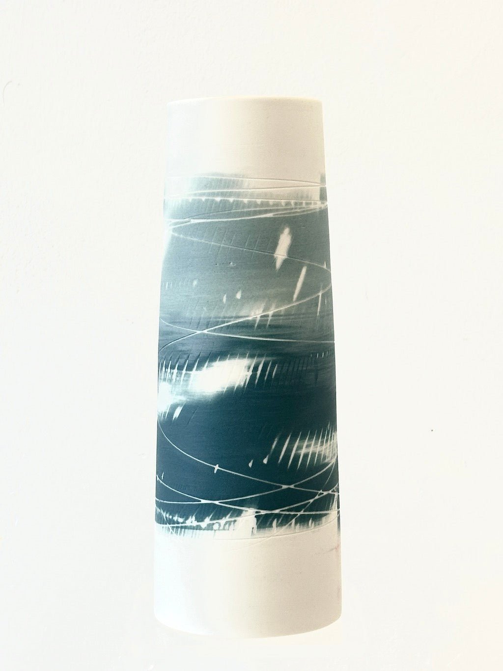 Cylinder Vase (Two Teals) - Ali Tomlin - Beside The Wave