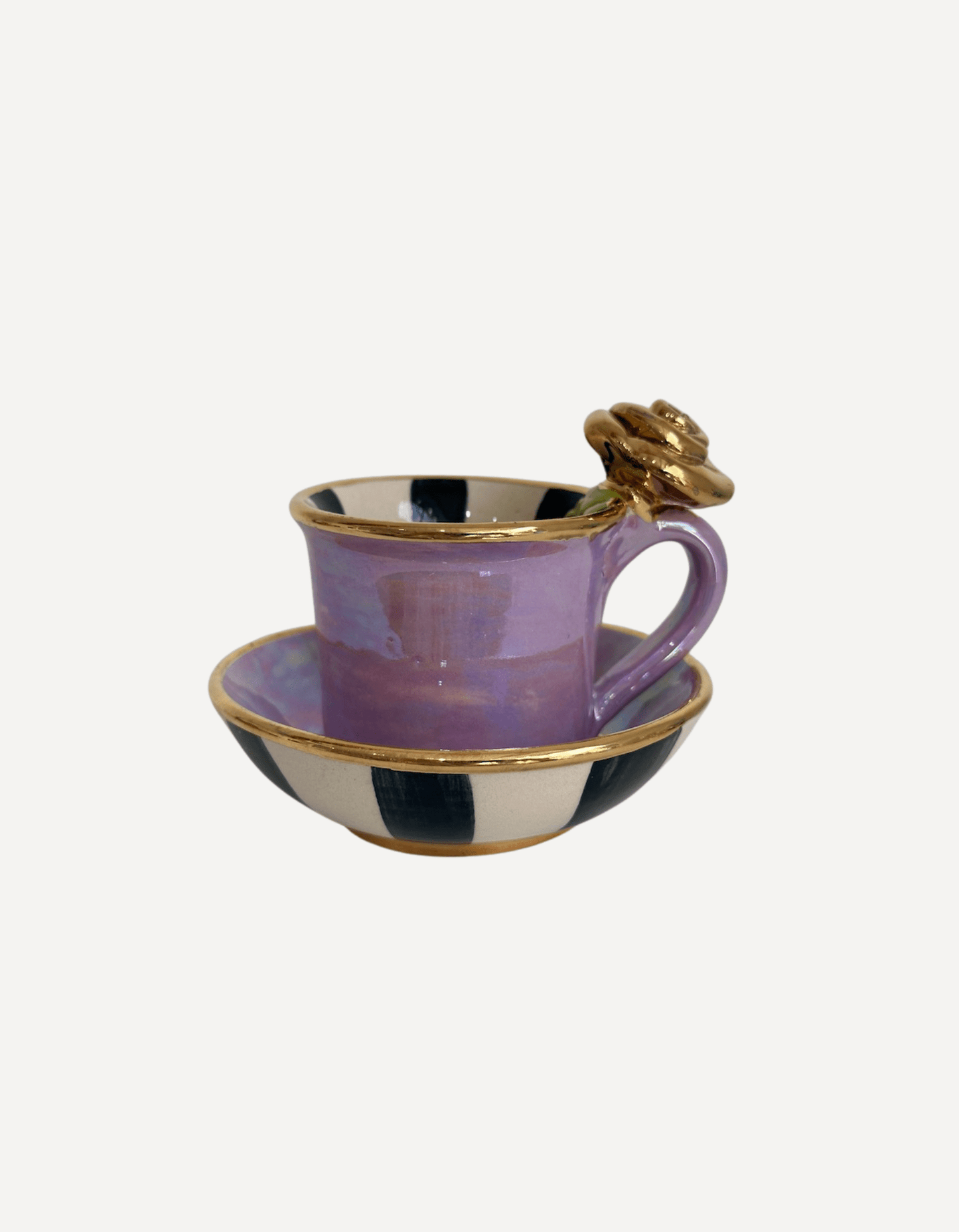 Dami Tasse with Rose & Saucer, Purple - Mary - Rose Young - Beside The Wave