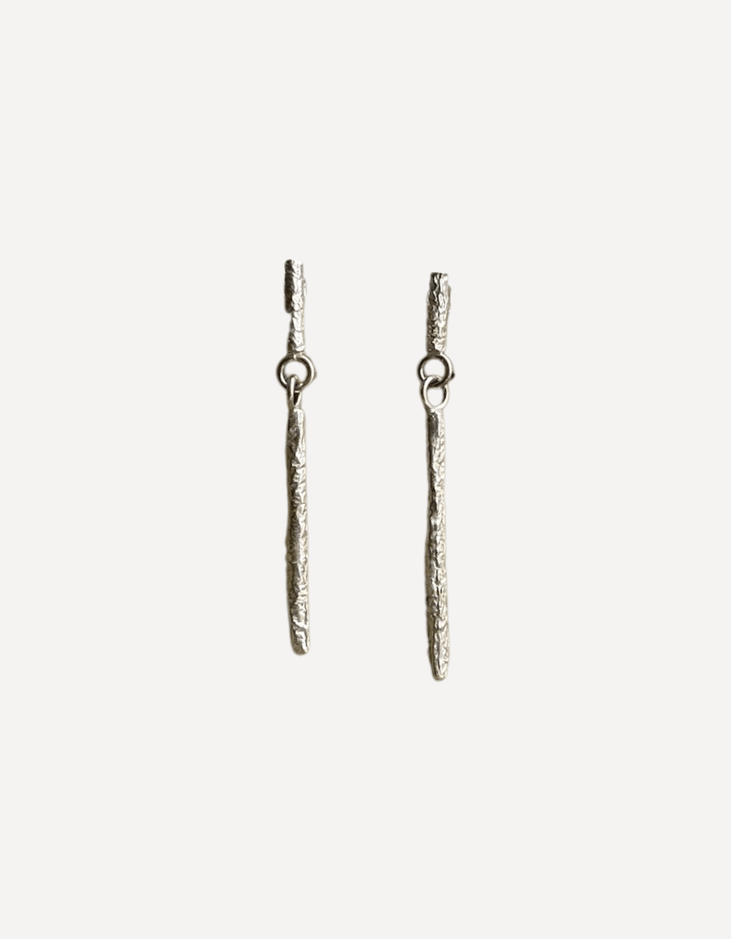 Double Bar Drop Reticulated Silver Earrings - Lucy Spink - Beside The Wave