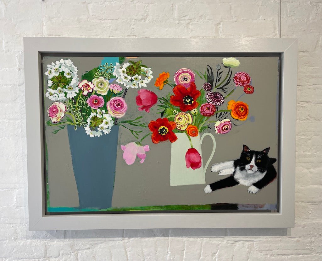 Fabulous Flowers and A Black & White Cat - Emma Dunbar - Beside The Wave