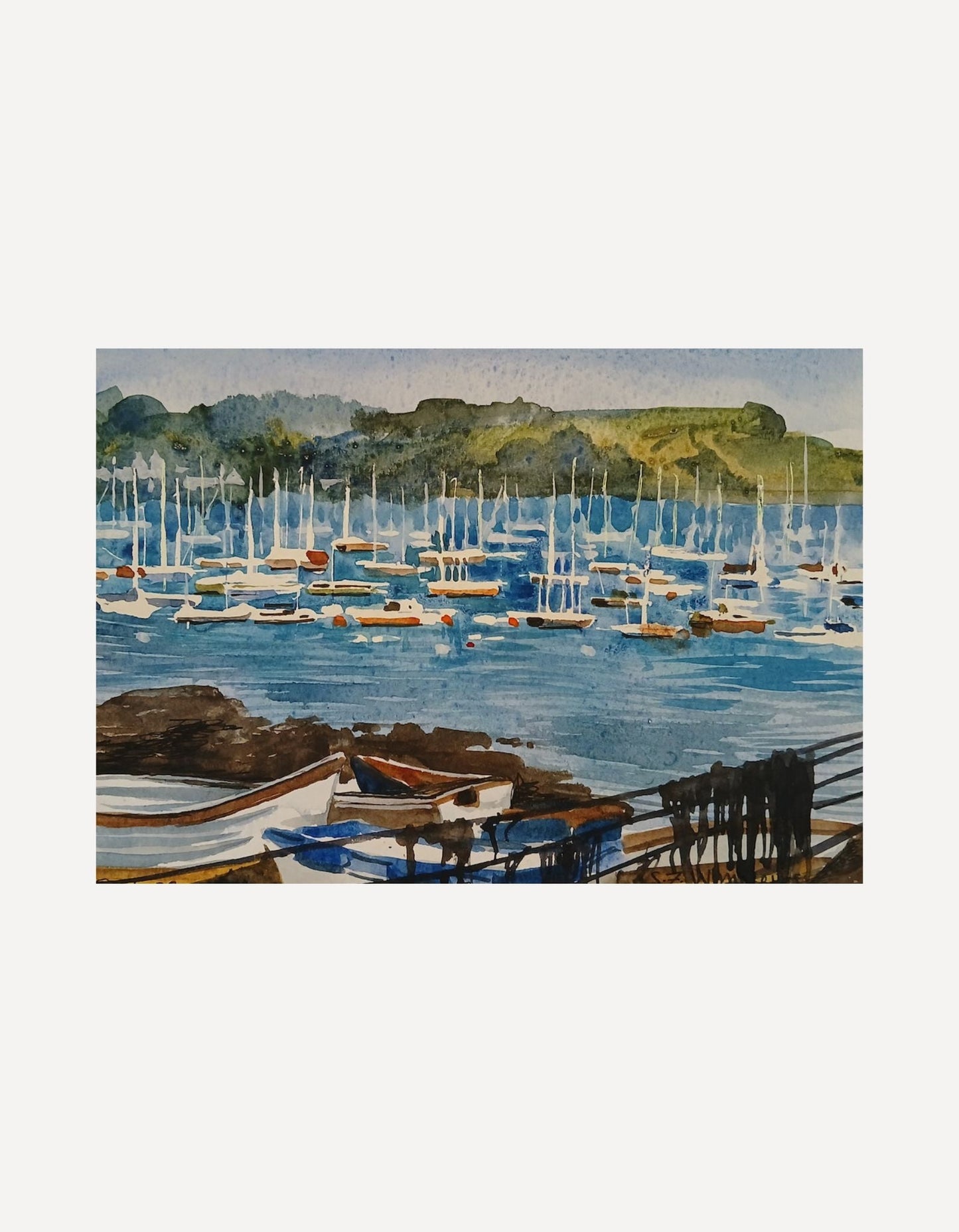 Falmouth across Carrick Roads - Sarah Wimperis - Beside The Wave