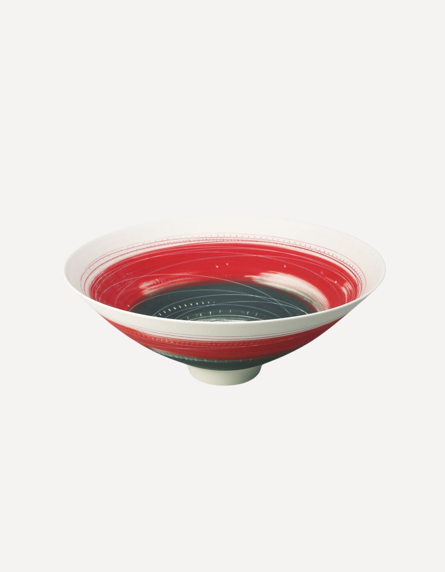 Footed Bowl (Red and Black) - Ali Tomlin - Beside The Wave