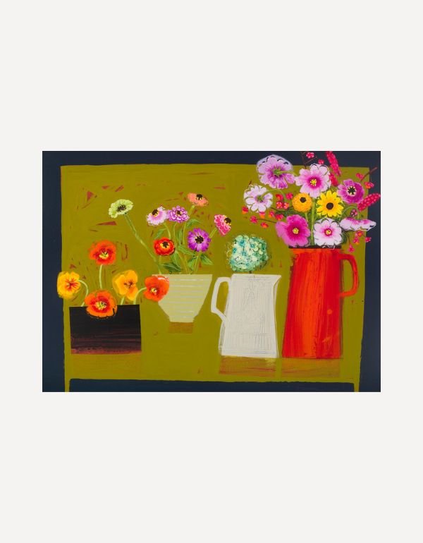 Four Vases of Joyous Flowers - Emma Dunbar - Beside The Wave
