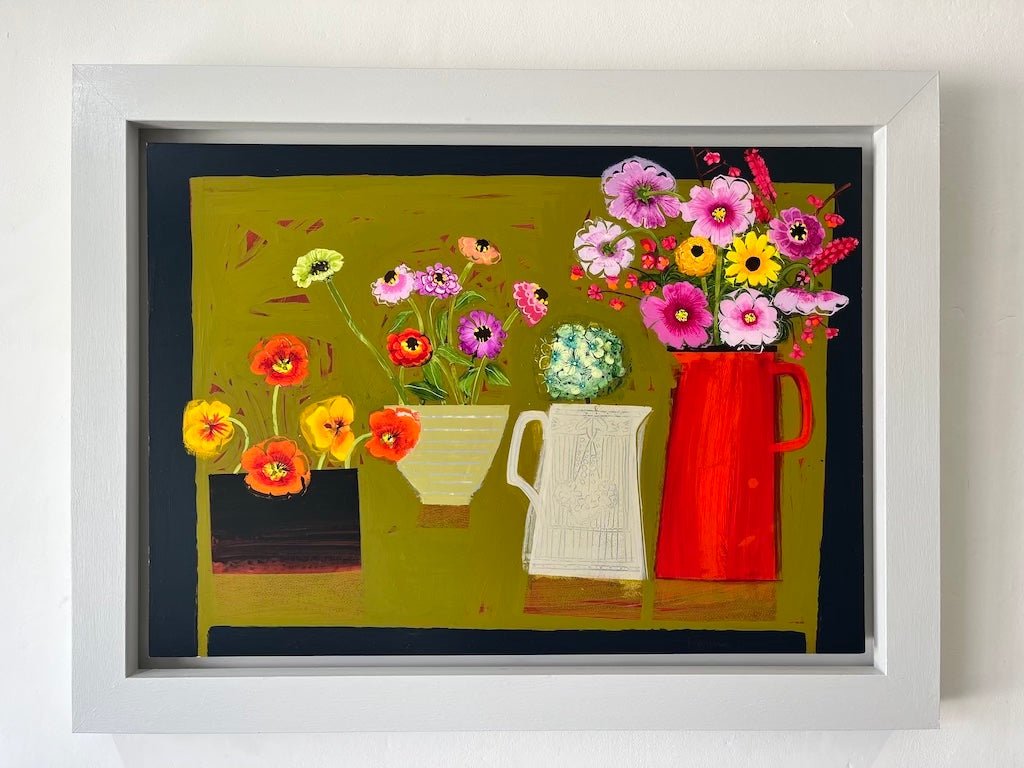 Four Vases of Joyous Flowers - Emma Dunbar - Beside The Wave