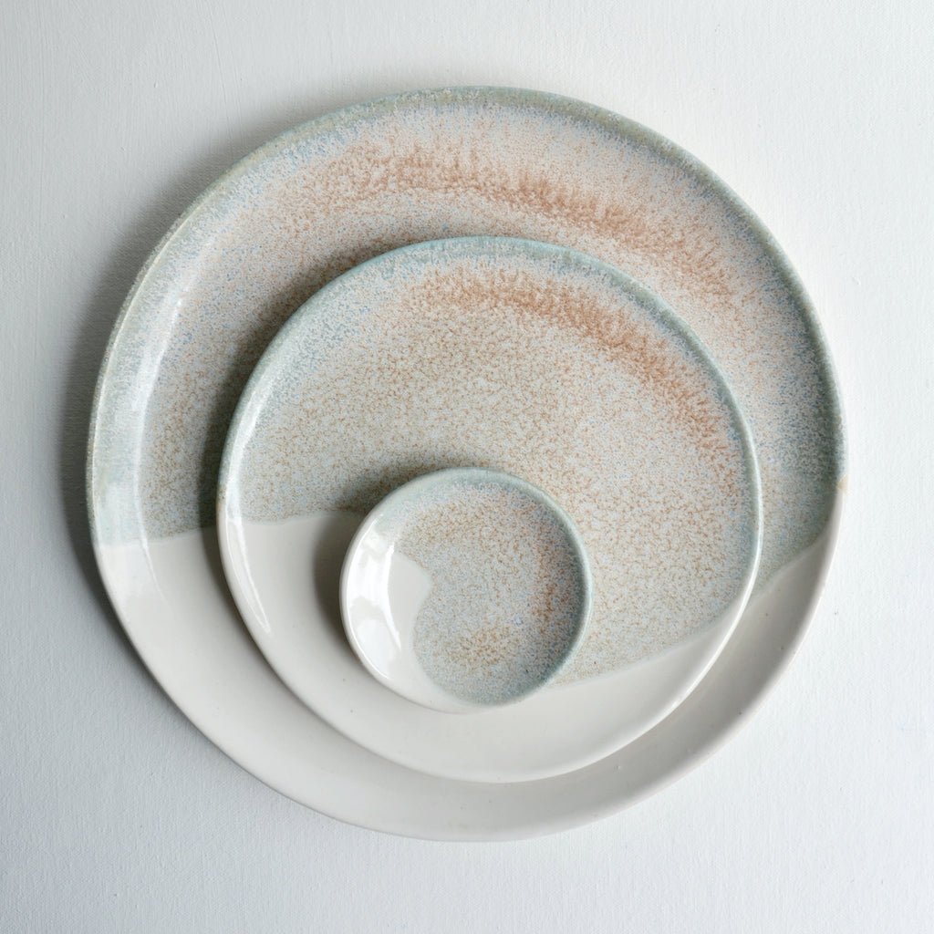 Glacier Plates Set, Blush White - Lucia Fraser - Beside The Wave