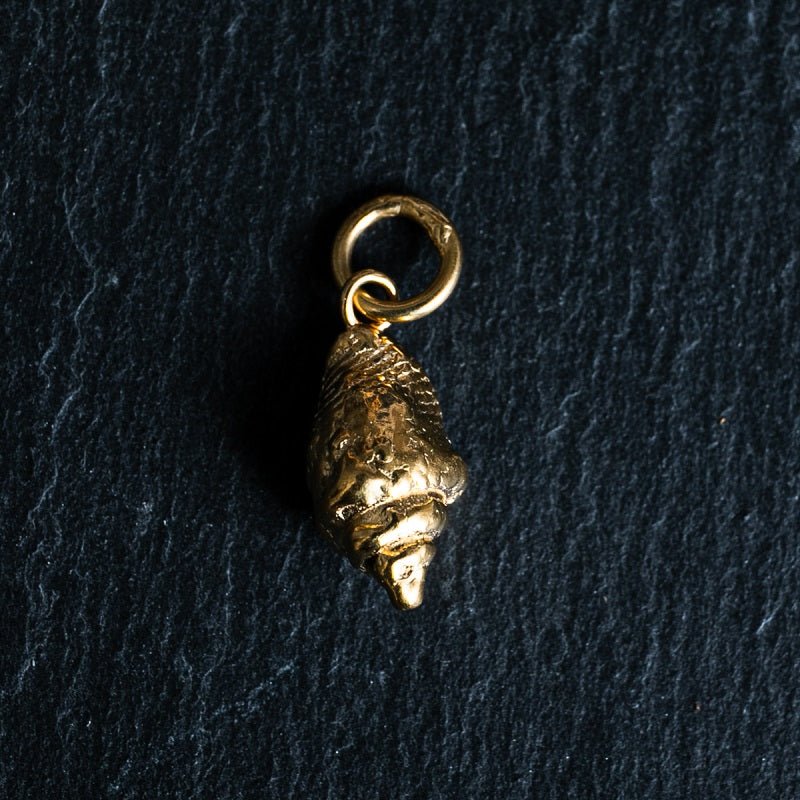 Gold Plated Cornish Whelk Charm - Emily Nott - Bower - Beside The Wave