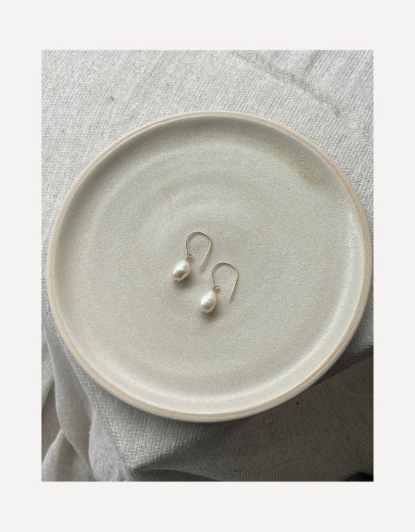 Ivory Baroque Pearl Earrings - Cat Birch - Beside The Wave