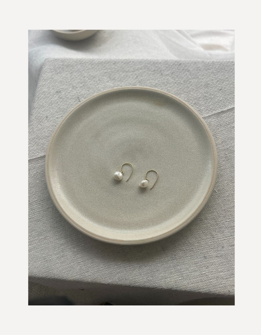 Ivory Keishi Pearl Earrings - Cat Birch - Beside The Wave