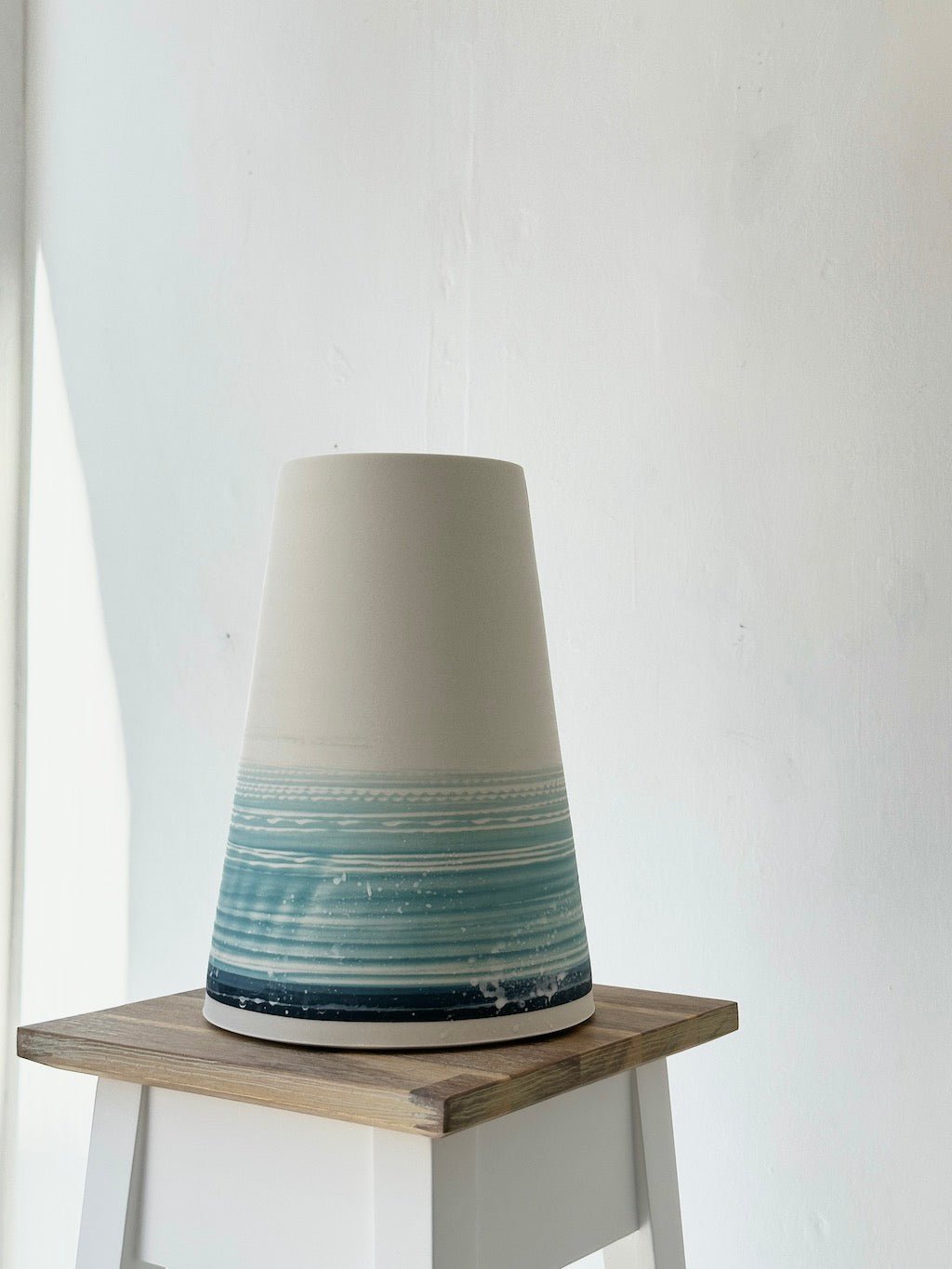 Large Porcelain Conical Vase (Summer Shore) - Steve Smith - Beside The Wave