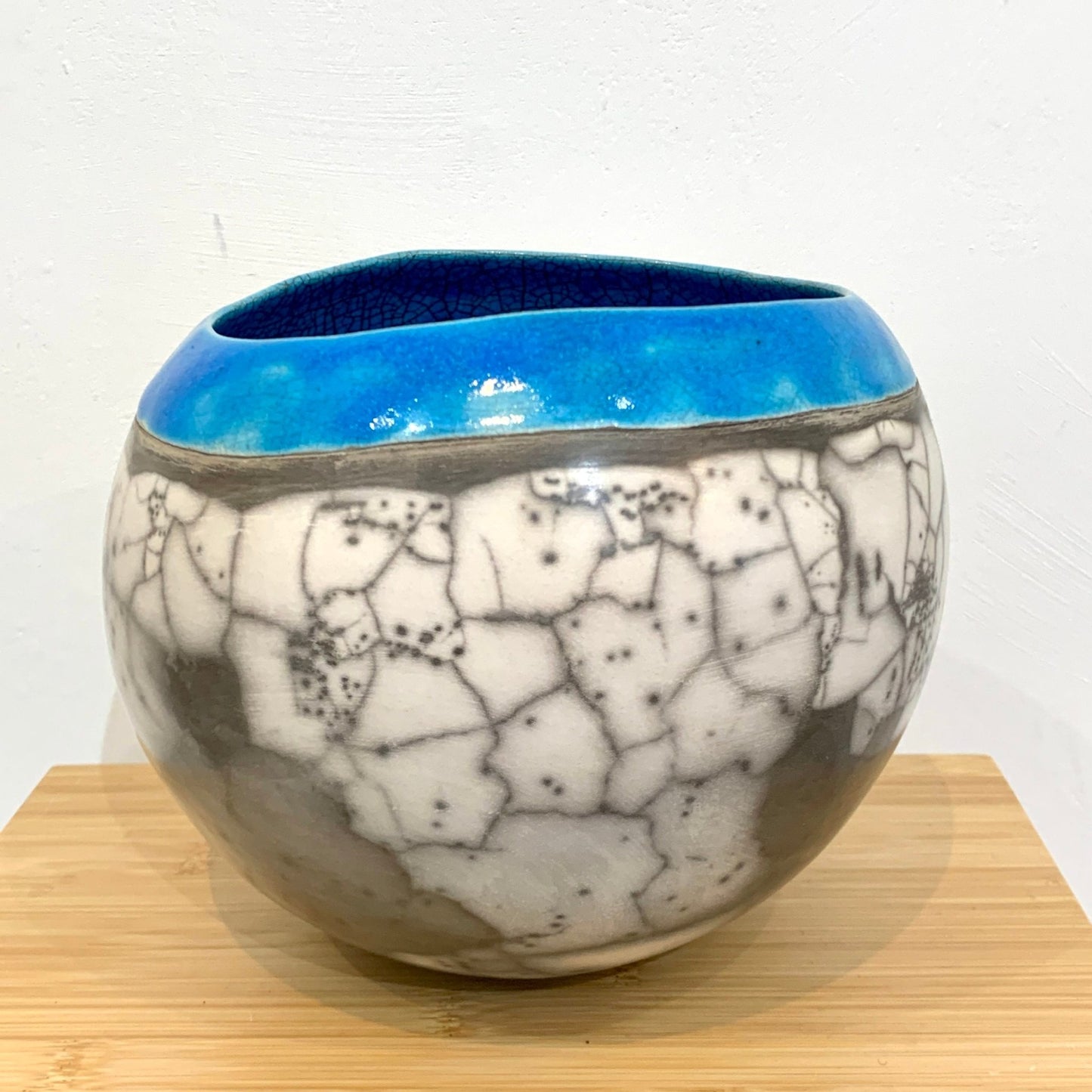 Large Round Turquoise Sea & Cliffs Pot - Catherine Lucktaylor - Beside The Wave