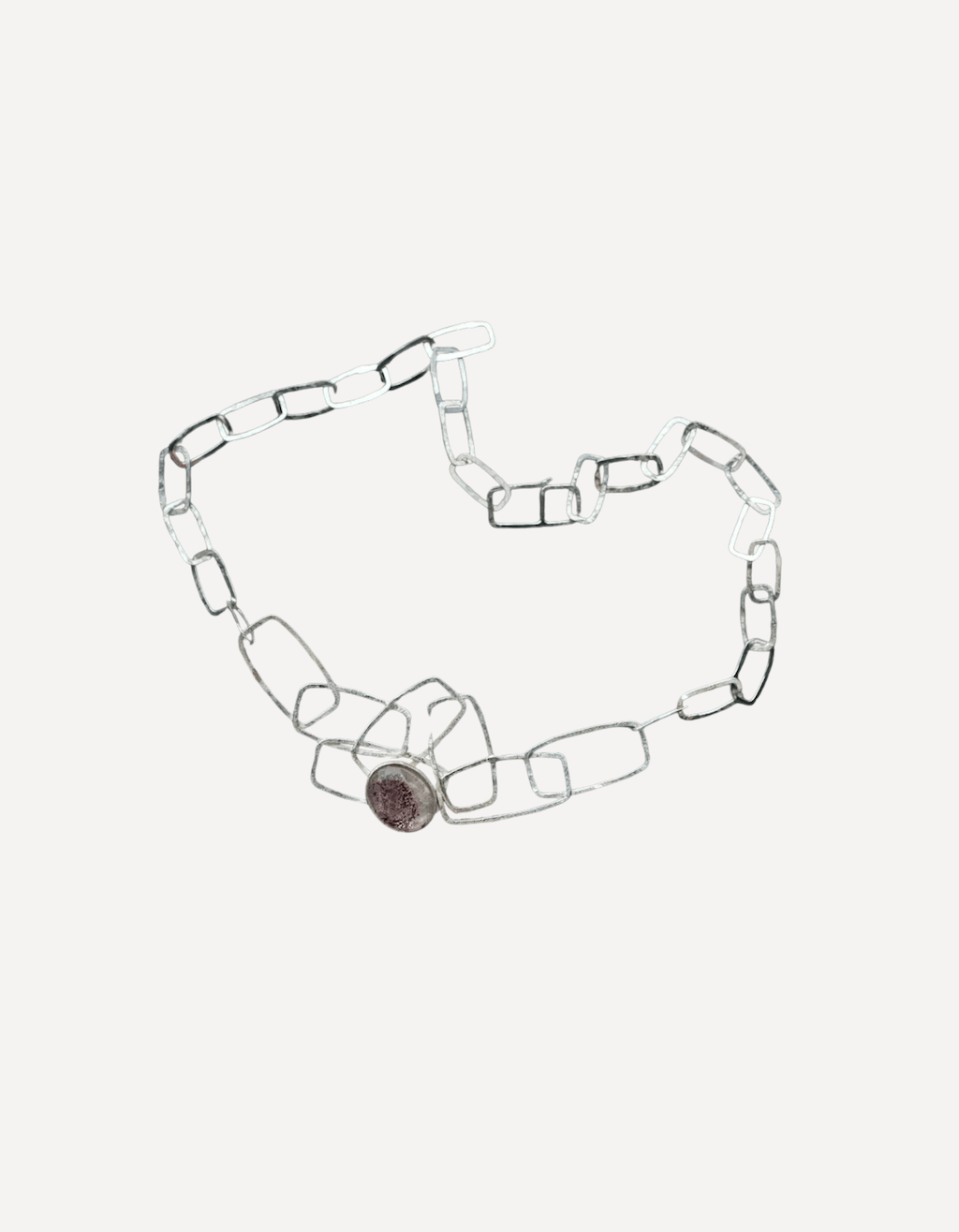 Necklace with Disco Quartz Oval - Lucy Spink - Beside The Wave