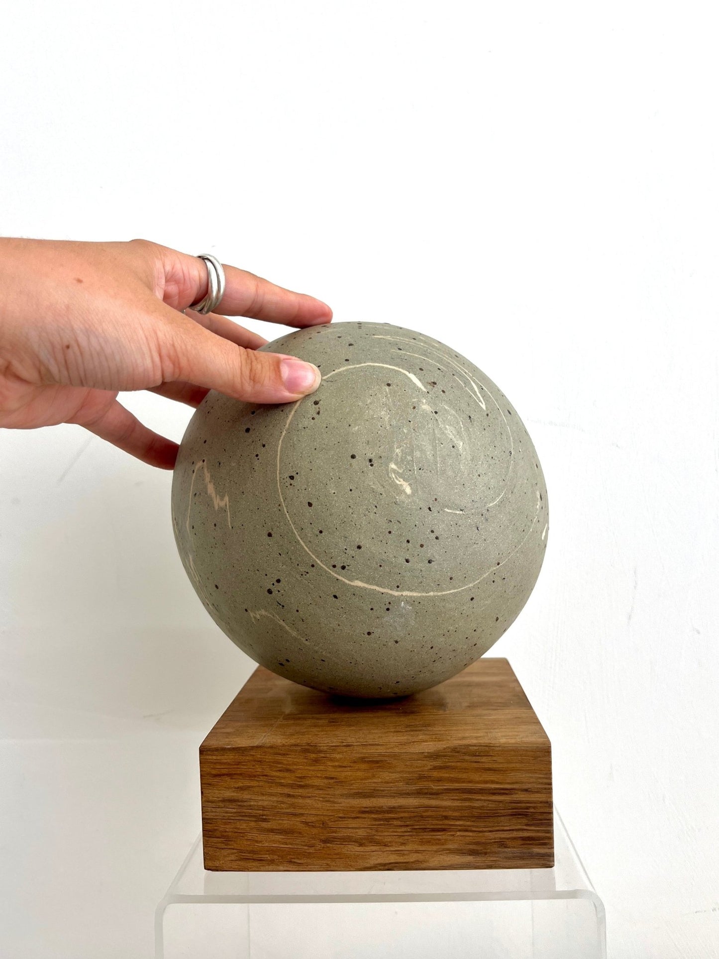 Pebble Cylinder sculpture-Charlotte Jones-Beside The Wave
