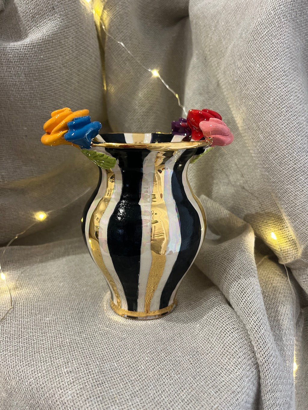 Posy Vase (Black & Gold) - Mary - Rose Young - Beside The Wave