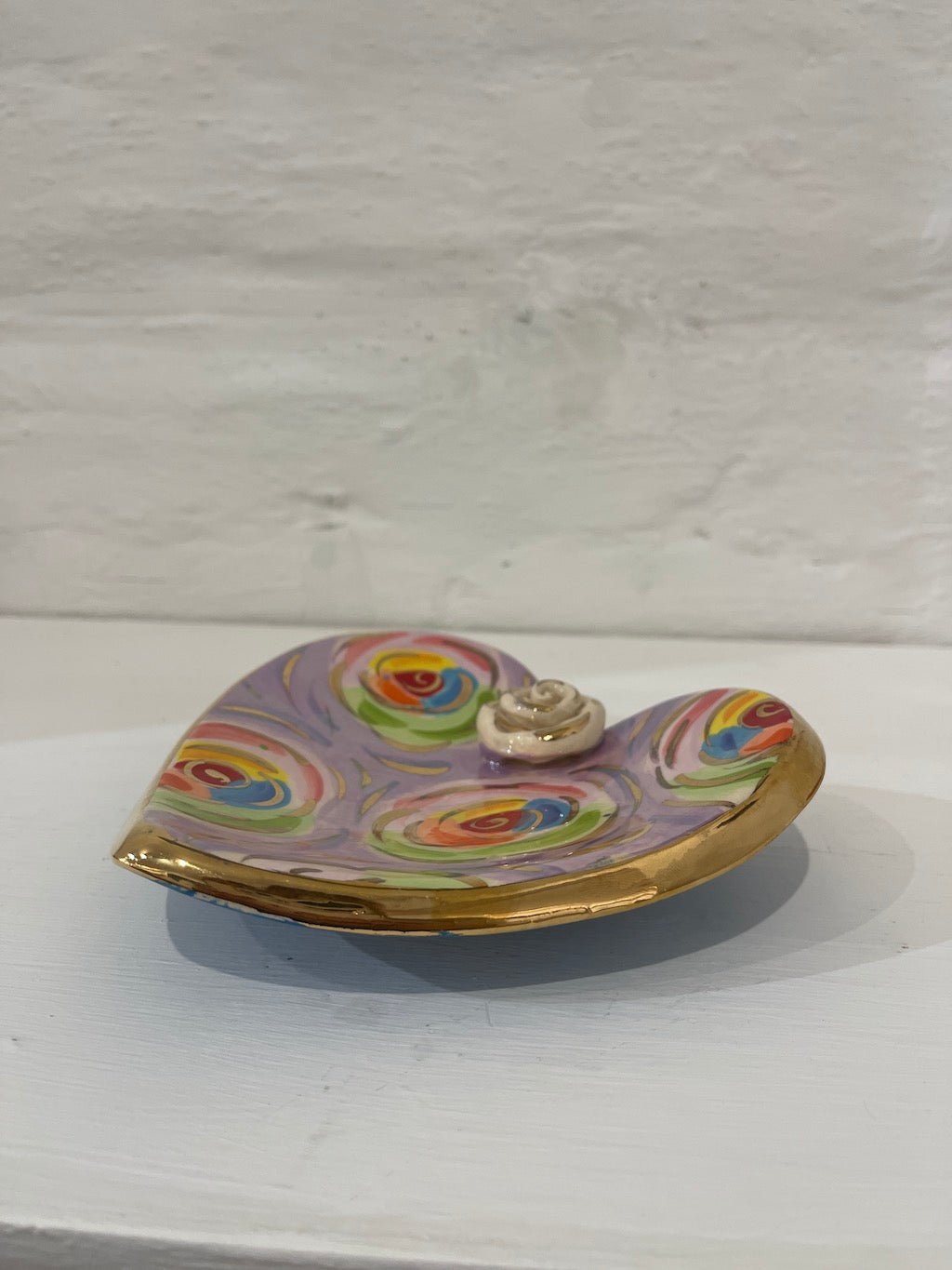 Rose Studded Heart Soap Dish - Mary - Rose Young - Beside The Wave