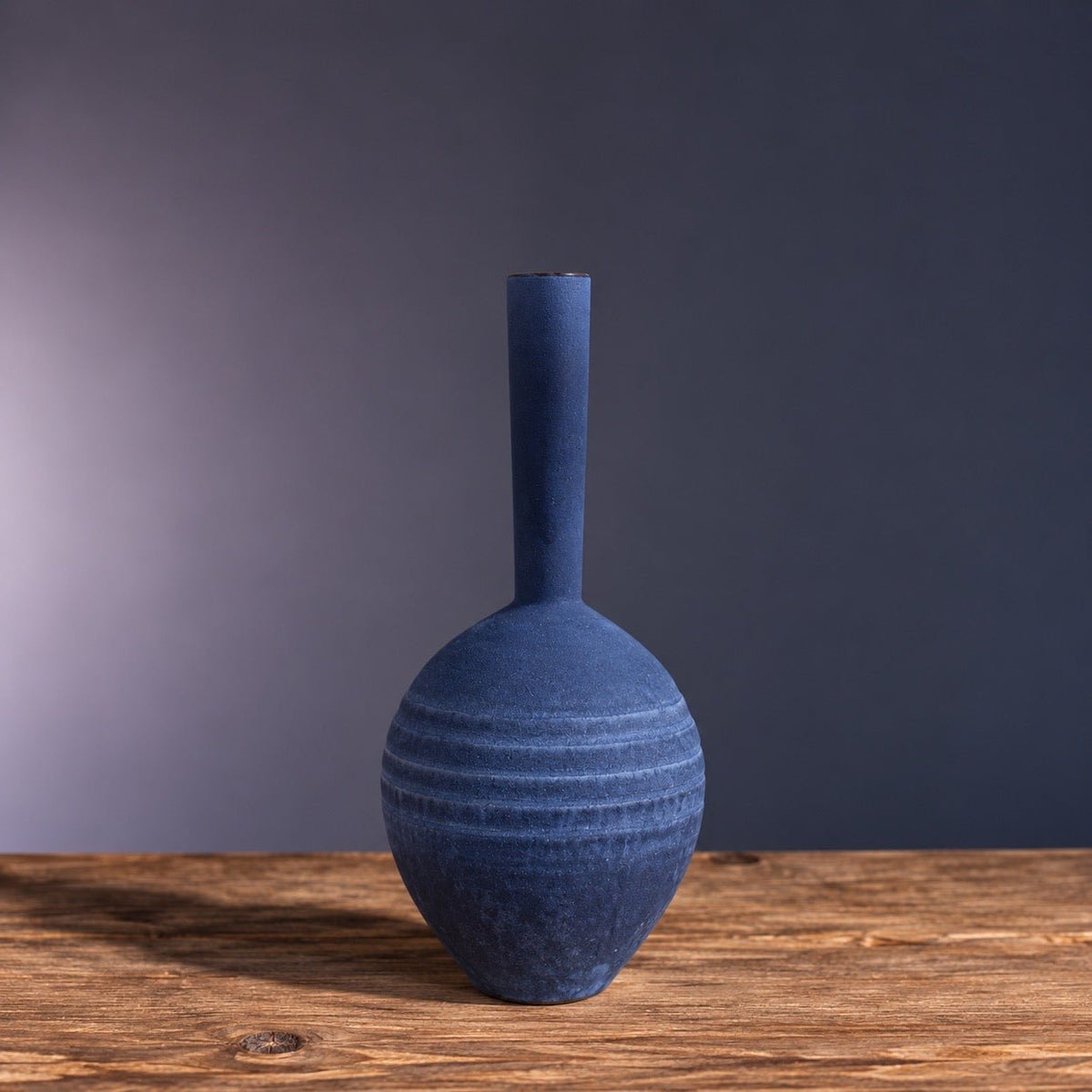 Round Slim Neck Vase (Blue)-Steve Smith-Beside The Wave