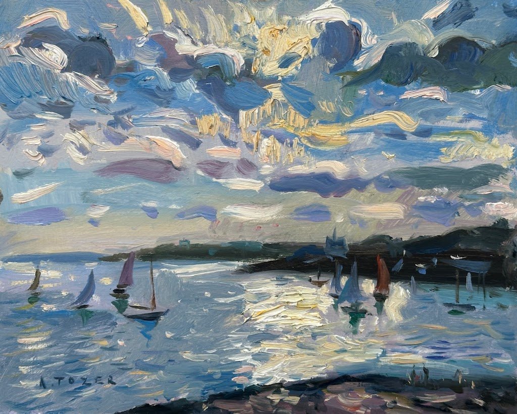 Silver and Gold Across St Mawes Harbour - Andrew Tozer - Beside The Wave