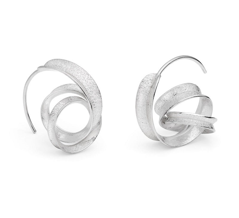 Silver Curl Knot Earrings - Stephanie Johnson - Beside The Wave