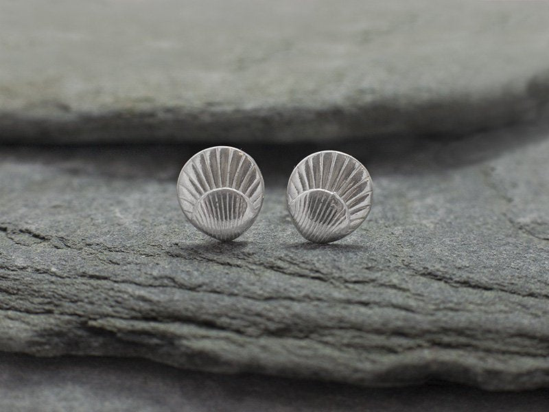 Silver Helford Scallop Studs - Emily Nott - Bower - Beside The Wave