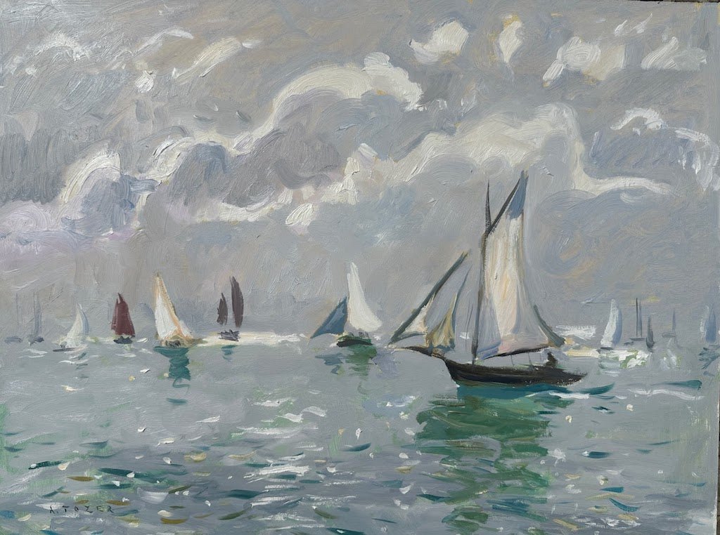 Silvery Sails of Falmouth - Andrew Tozer - Beside The Wave