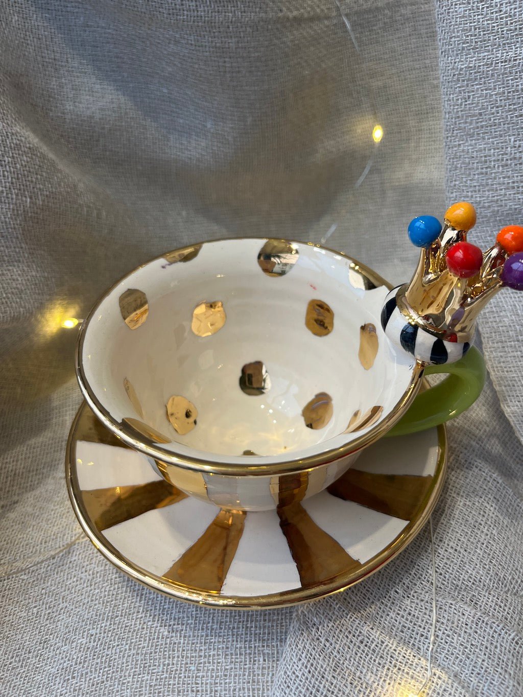 Small Crown Cup & Saucer - Mary - Rose Young - Beside The Wave