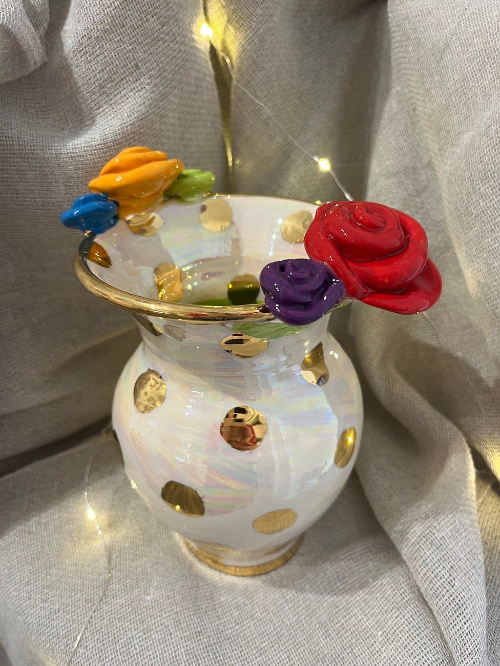 Small Stubby Vase (Polka) - Mary - Rose Young - Beside The Wave