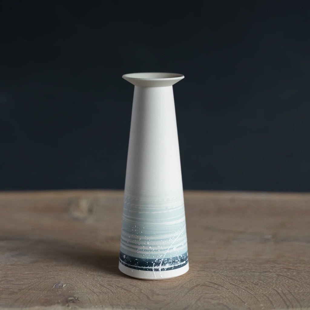 Stubby Porcelain Budvase with Flared Neck (Summer Shore) - Steve Smith - Beside The Wave