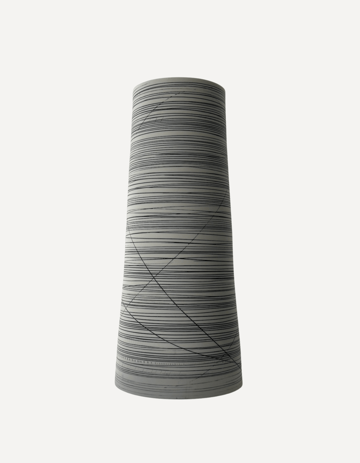 Tall Cylinder Vase, Black Lines - Ali Tomlin - Beside The Wave