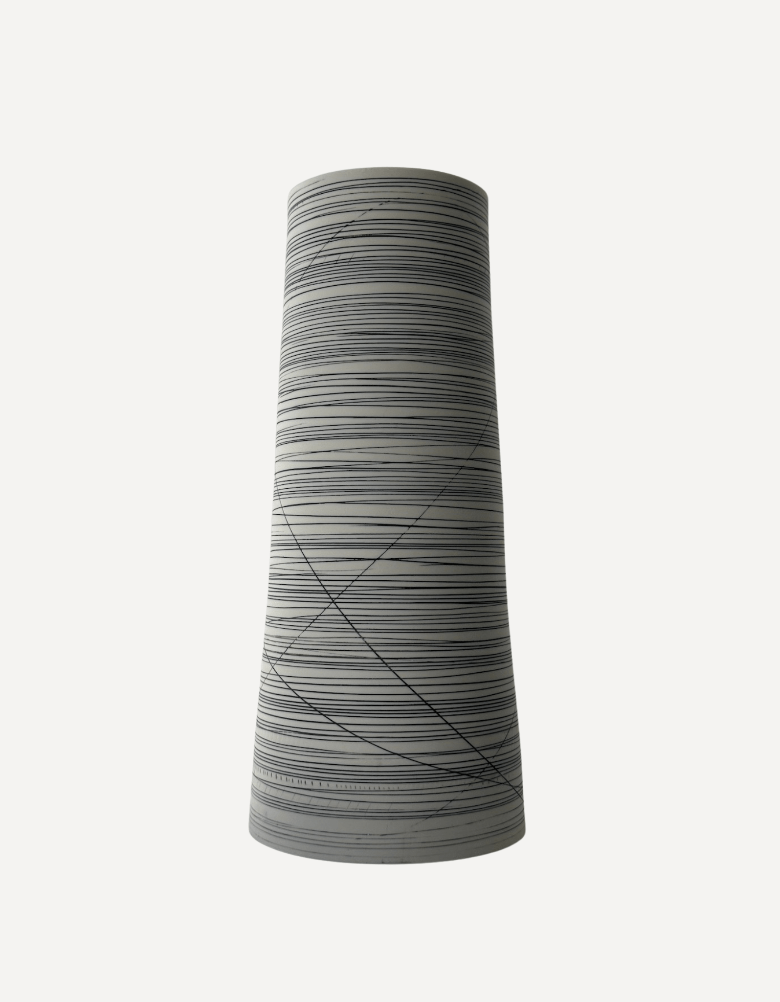 Tall Cylinder Vase, Black Lines - Ali Tomlin - Beside The Wave