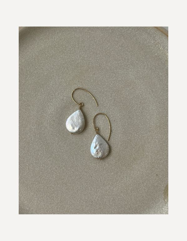 Tear Drop Pearl Earrings - Cat Birch - Beside The Wave