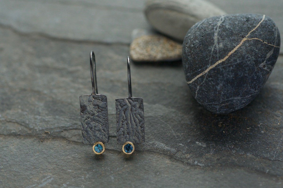 Textured Monolith Drop Earrings - My Store - Beside The Wave