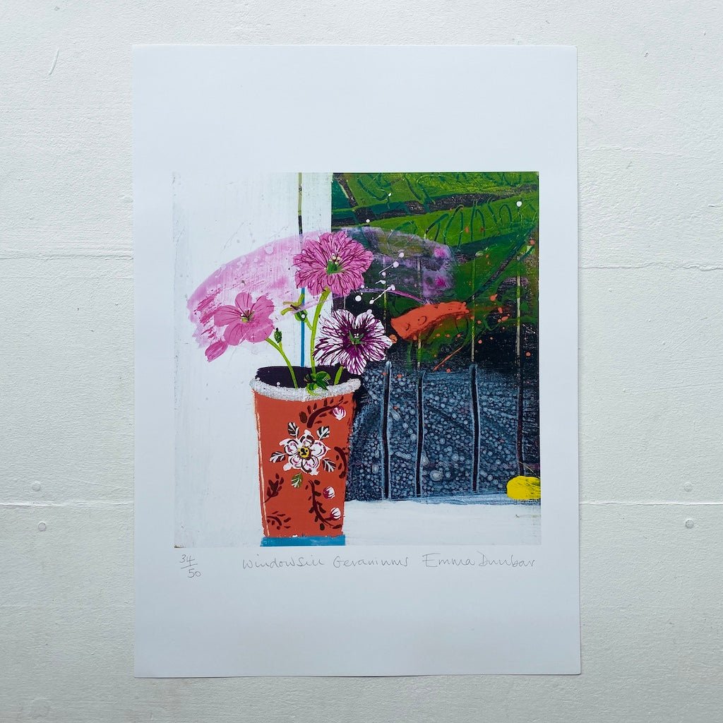 Windowsill Geraniums - Emma Dunbar - Beside The Wave