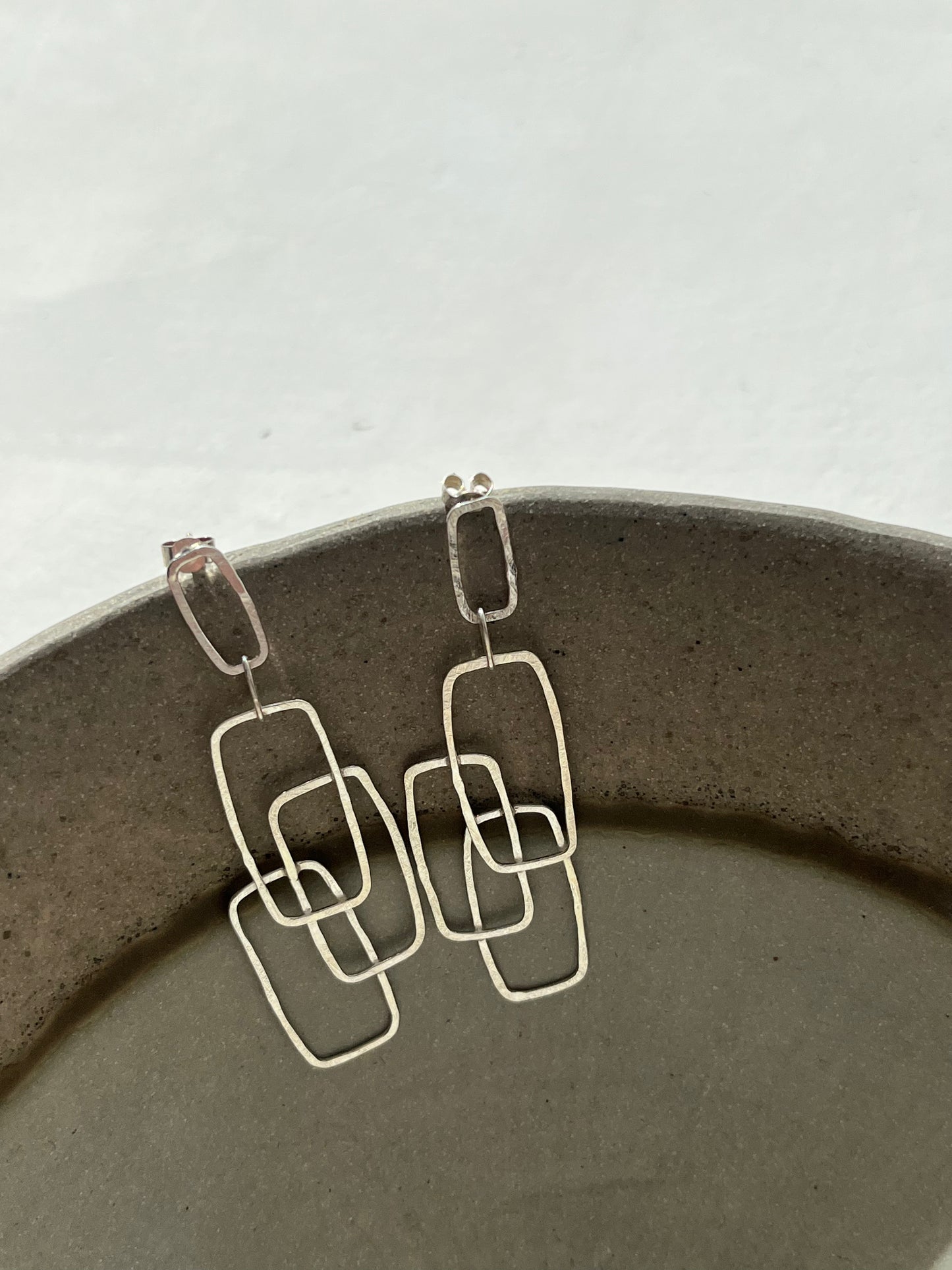 Monolith statement open rectangle drop earrings