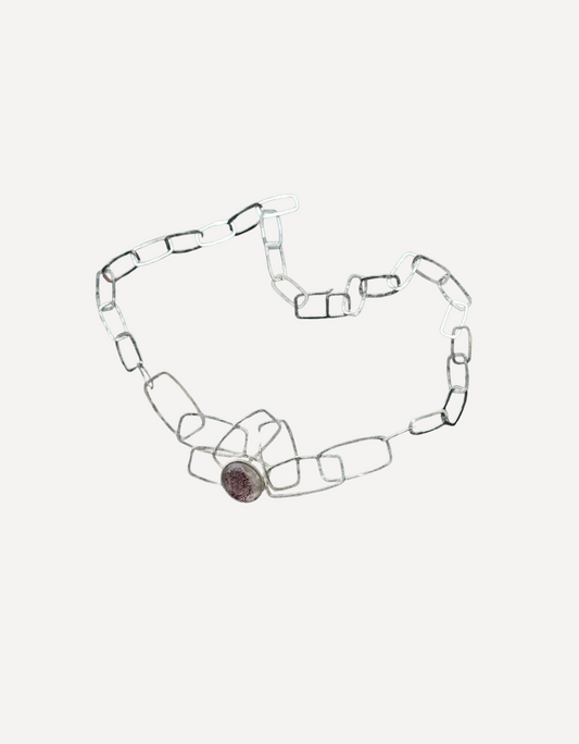Necklace with Disco Quartz Oval