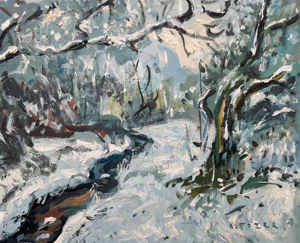 A Cornish Woodland Under Snow - Andrew Tozer - Beside The Wave