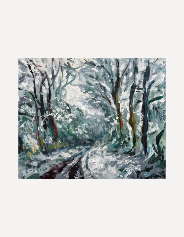 A Snowy Day Under Cornish Trees - Andrew Tozer - Beside The Wave