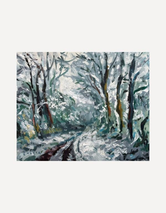 A Snowy Day Under Cornish Trees - Andrew Tozer - Beside The Wave
