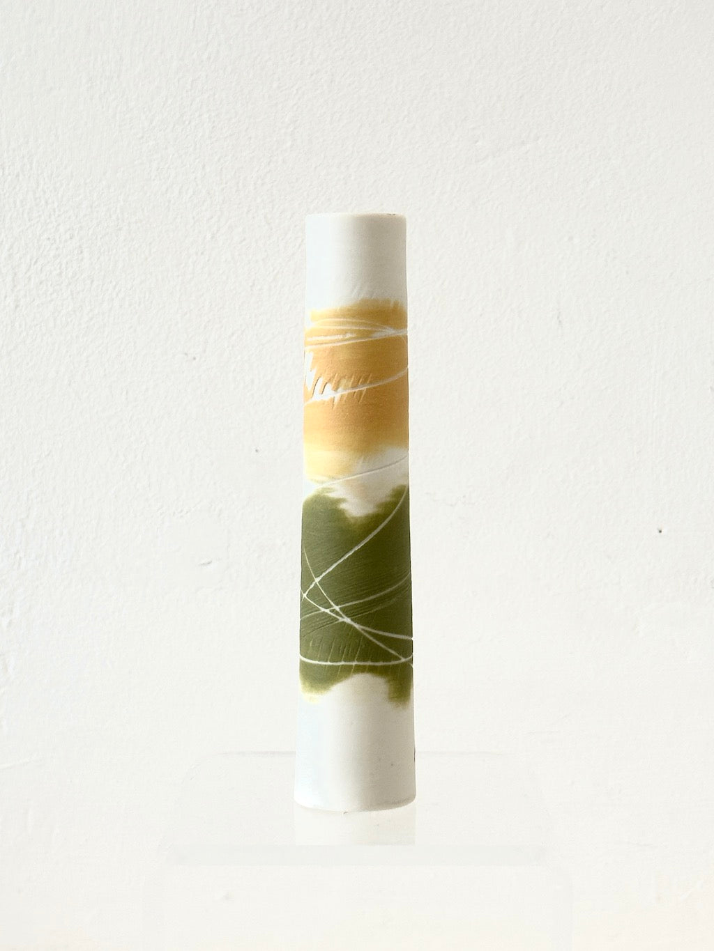 Single Stem Vase (Yellow and Moss)