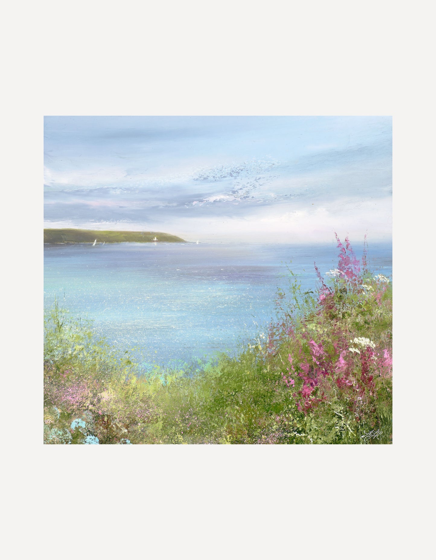 Foxgloves watch over Falmouth Bay from Pendennis
