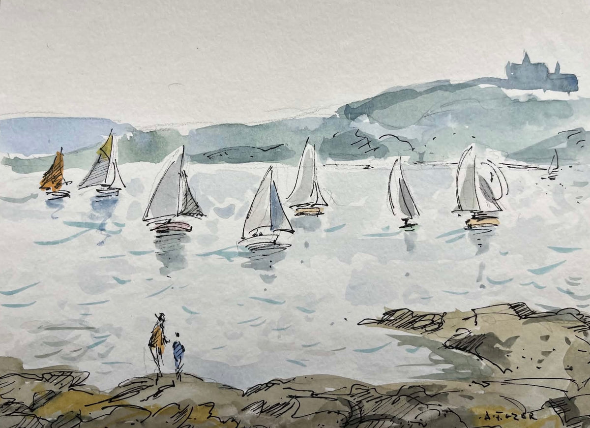 Sails off Castle Cove, St Mawes