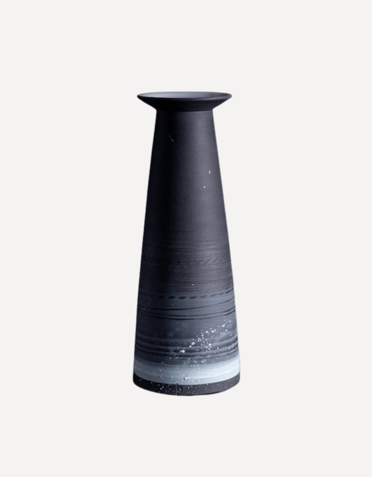Black Porcelain Budvase with Flared Neck - Steve Smith - Beside The Wave