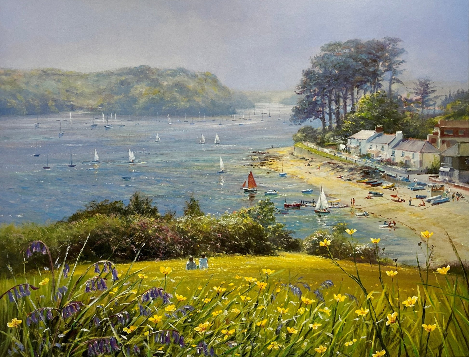 Bluebells and Buttercups, Helford Passage - Ted Dyer - Beside The Wave