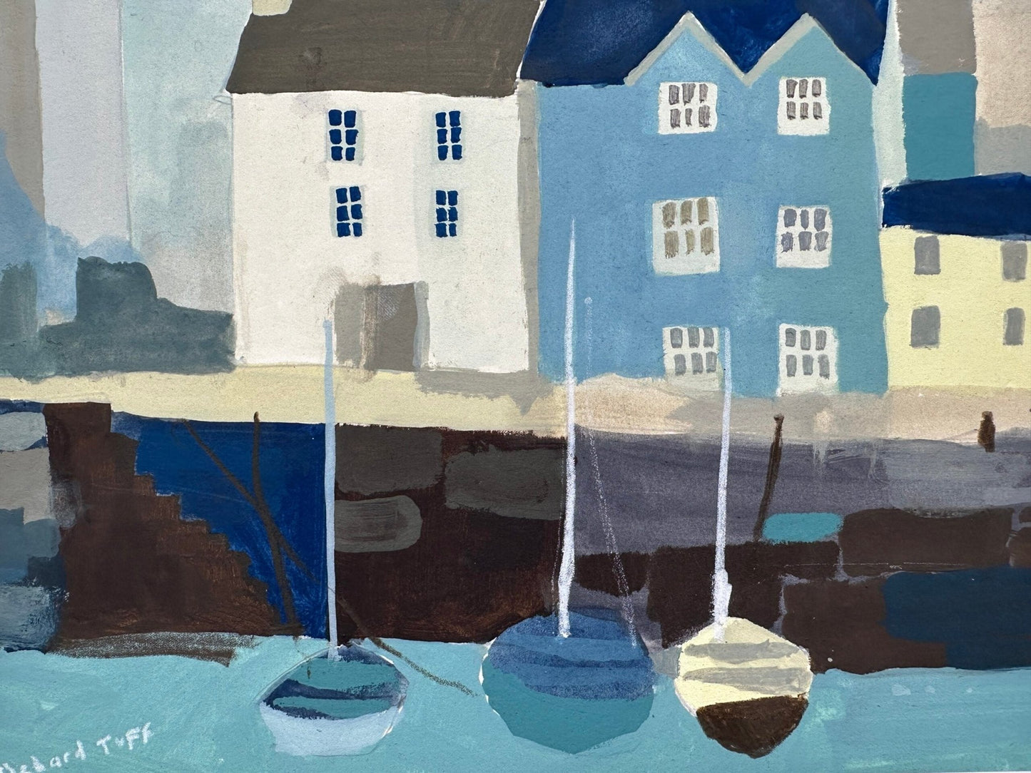 Boats at St Mawes, Limited Edition Print - Richard Tuff - Beside The Wave