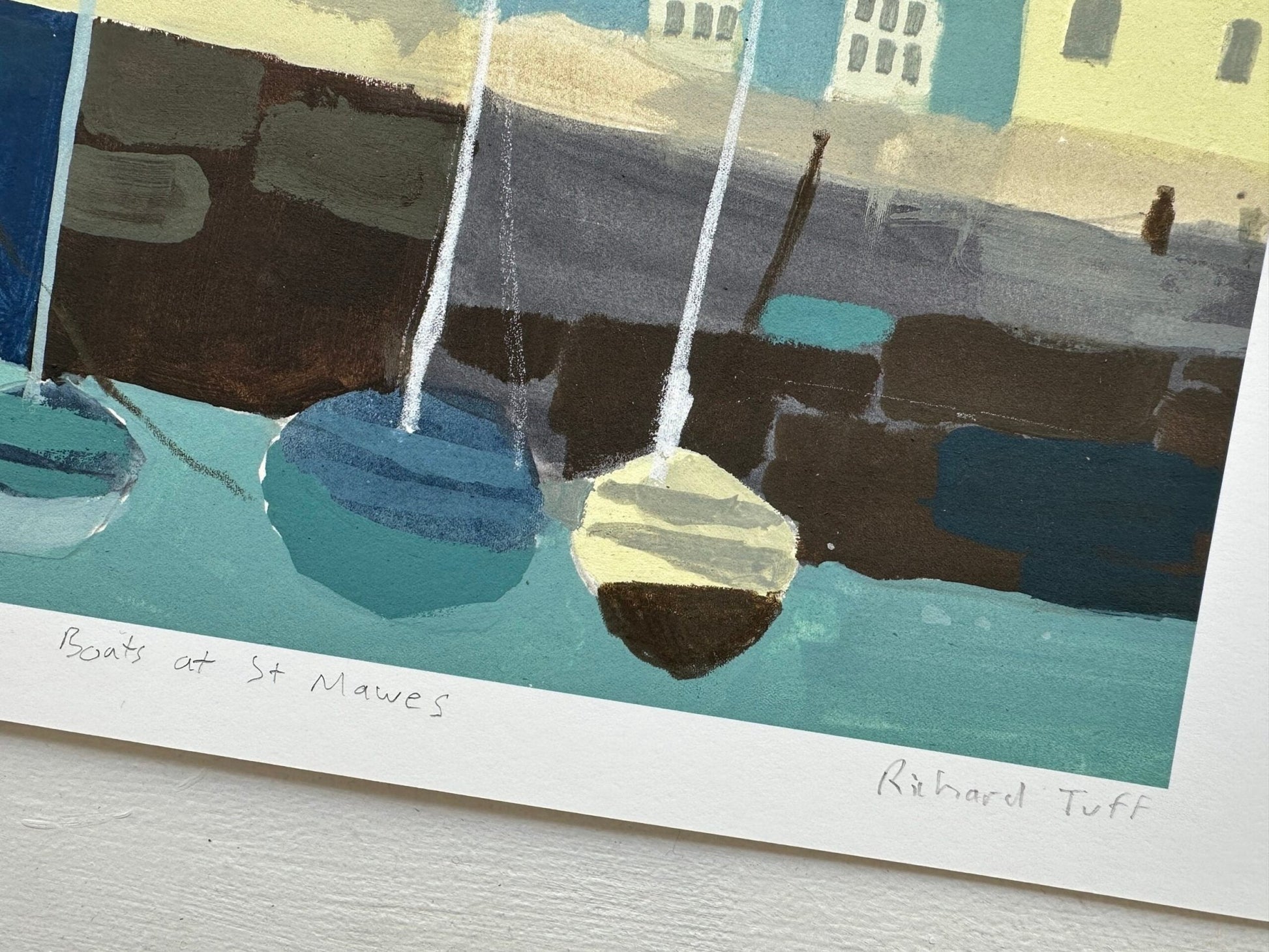 Boats at St Mawes, Limited Edition Print - Richard Tuff - Beside The Wave