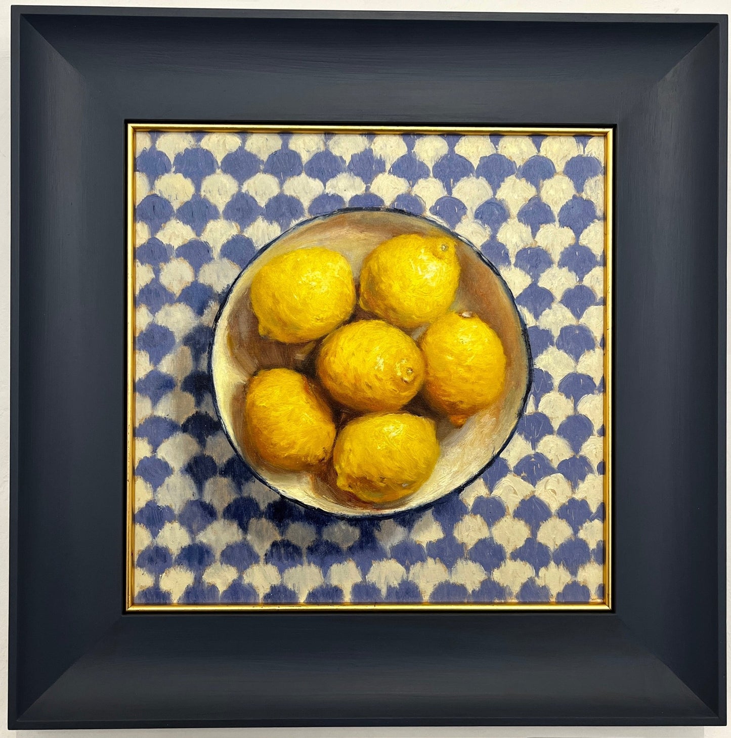 Bowl full of Lemons on a patterened background - Johnty Robinson - Beside The Wave