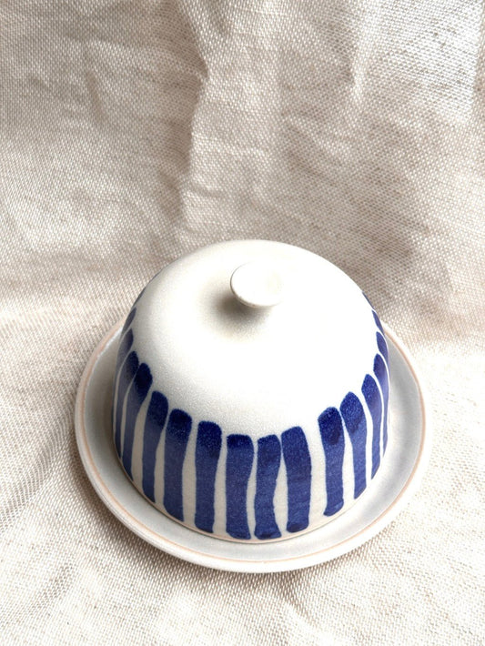 Butter Dish (Cobalt Stripe) - Emily Tapp - Beside The Wave
