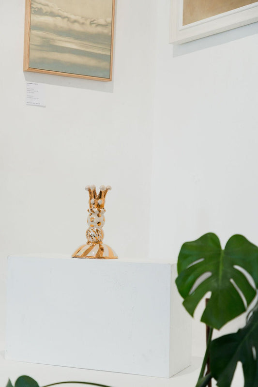 Candlestick Holder (Short Gold) - Mary - Rose Young - Beside The Wave