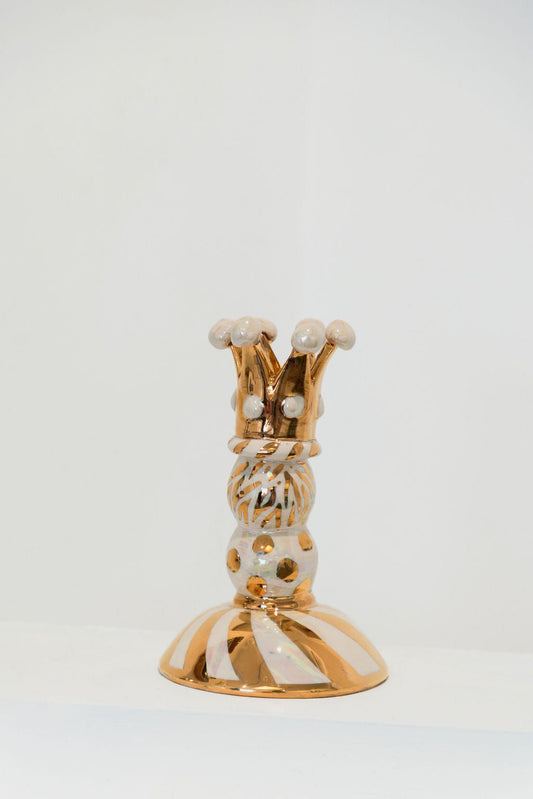 Candlestick Holder (Short Gold) - Mary - Rose Young - Beside The Wave