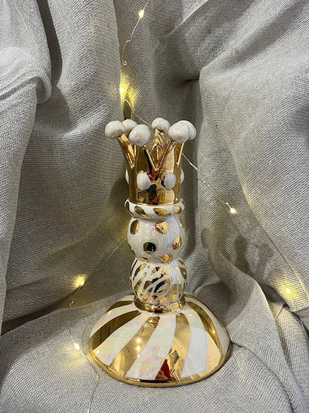 Candlestick Holder (Short Gold) - Mary - Rose Young - Beside The Wave